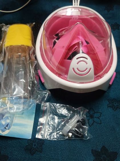 หน้ากากดำน้ำแบบเต็มใบ Full Face Mask (สีชมพู ไซส์ S/M) สภาพใหม่แกะกล่อง รูปที่ 4