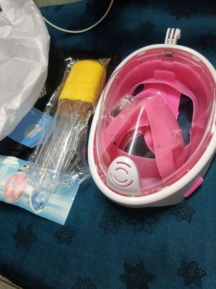 หน้ากากดำน้ำแบบเต็มใบ Full Face Mask (สีชมพู ไซส์ S/M) สภาพใหม่แกะกล่อง รูปที่ 2