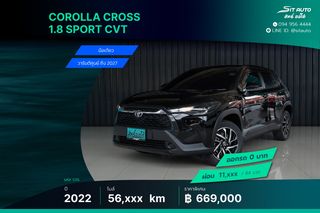 2022 Toyota Corolla Cross 1.8 Sport CVT ดำ - พึ่งเช็คระยะ ประวัติครบ วารันตี-2027 เบนซิน ครอส รถบ้าน เจ้าของขายเอง ฟรีดาวน์