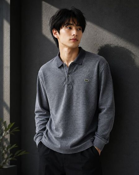 อื่นๆ เสื้อโปโล เทา แขนยาว 🐊 LACOSTE Long Sleeve Polo (Made in Japan) 🇯🇵