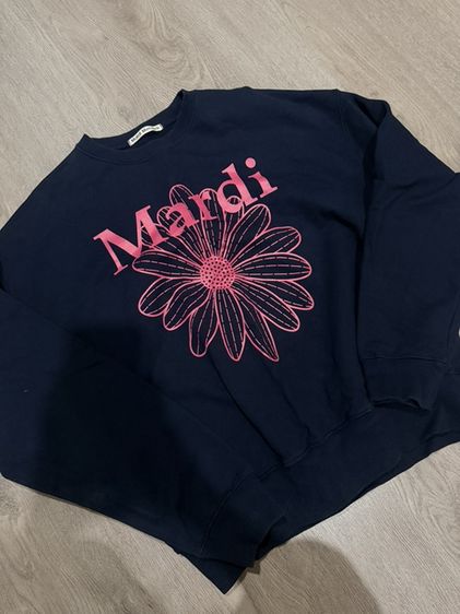 Mardi Mercredi Sweatshirt ของแท้ สีกรม ดอกชมพู Free Size