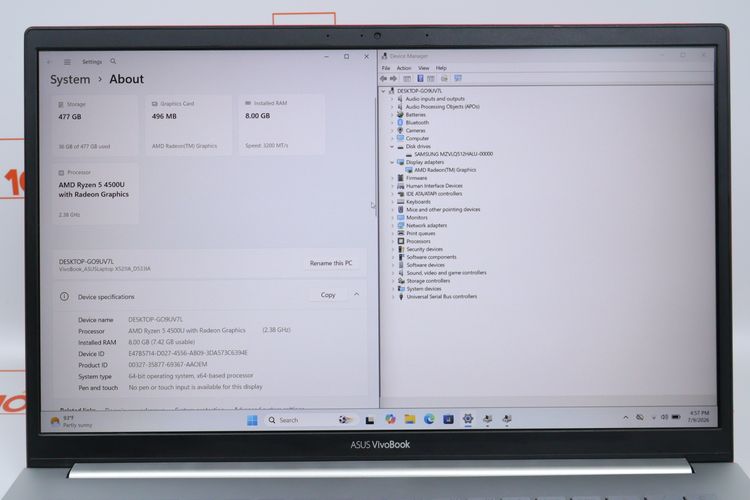 ASUS VIVOBOOK S15 RYZEN 5 4500U RAM8.512GB รูปที่ 2
