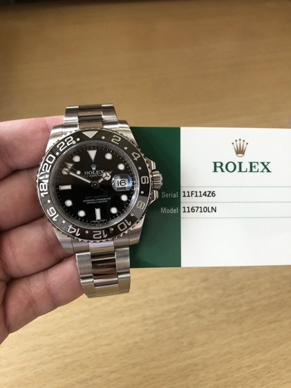 Rolex GMT Green Hand Ceramic พรายน้ำฟ้า การ์ดรุ่นใหม่ Random Series สภาพสวย กล่องใบครบปี 2016