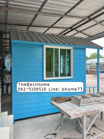 ขายบ้านสำเร็จรูปขนาดเล็ก ทรงจั่ว สีฟ้า สินค้าพร้อมส่ง รูปที่ 5