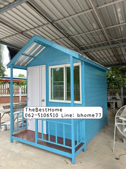 ขายบ้านสำเร็จรูปขนาดเล็ก ทรงจั่ว สีฟ้า สินค้าพร้อมส่ง รูปที่ 3