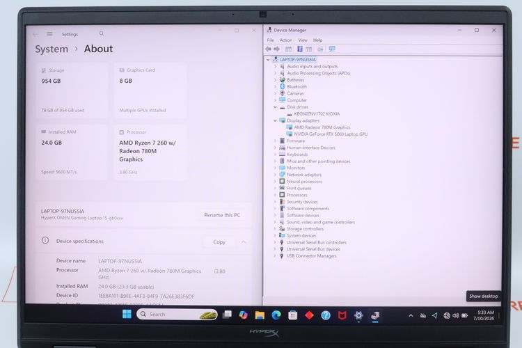 HP HYPERX OMEN Ryzen 7 260.RTX5060 RAM24.1TB รูปที่ 2