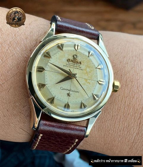 Omega Constellation Arrow Head Original Pie-Pan Cross Hair Dial Automatic Chronometer Cal.505 Swiss 14k Goldcap รูปที่ 4