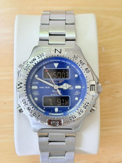 อื่นๆ น้ำเงิน ELGIN Aero Gear Stealth 1864 Watch Timepiece Multi Function Analog Digital
