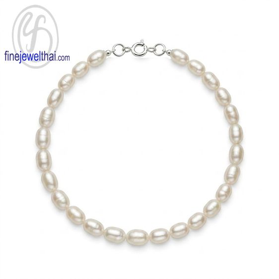 เงิน Finejewelthai สร้อยข้อมือมุกแท้ มุกน้ำจืด Bg10