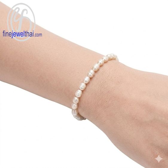 Finejewelthai สร้อยข้อมือมุกแท้ มุกน้ำจืด Bg10 รูปที่ 2