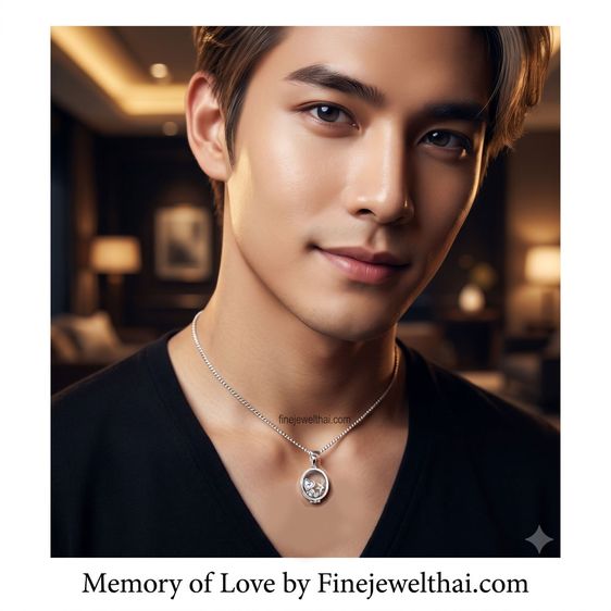 Finejewelthai จี้ล็อกเก็ตทรงรี ล็อกเก็ตเงินแท้ ใส่รูป ใส่สิ่งของเล็กๆได้ P118100