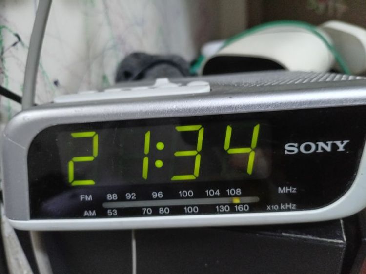 พลาสติก เทา นาฬิกาปลุก​วิทยุโซนี่