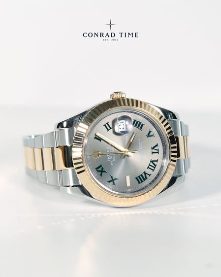 Rolex Datejust ll 116333 Grey Wimbledon Dial Two-Tone Oyster 2014 41mm. Fullset  รูปที่ 7