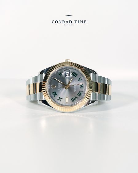 Rolex Datejust ll 116333 Grey Wimbledon Dial Two-Tone Oyster 2014 41mm. Fullset  รูปที่ 6