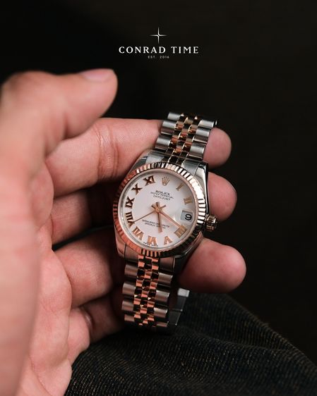 Rolex Datejust 178271 White Roman Dial Rose Gold Two-Tone Jubilee 2010 31mm. Fullset 