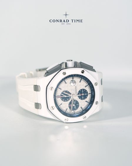 AP. Royal Oak Offshore 26402CB.OOA010CA01 White Dial White Rubber Strap 2014 44mm. Fullset  รูปที่ 8