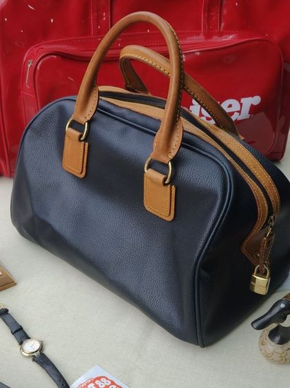 💼🇫🇷VINTAGE LA MALLE BERNARD PARIS Black Leather Boston Speedy Bag - Made in France แท้ รูปที่ 5