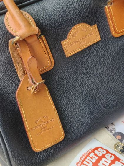 💼🇫🇷VINTAGE LA MALLE BERNARD PARIS Black Leather Boston Speedy Bag - Made in France แท้ รูปที่ 2
