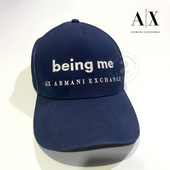 หมวกและหมวกแก๊ป Armani Exchange หมวกแก๊ป สีกรมท่า งานแบรนด์แท้มือสอง สภาพสวย