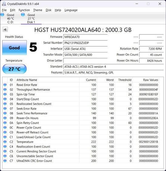 HDD 2TB HGST Ultrastar 7200RPM เกรด Enterprise  รูปที่ 9