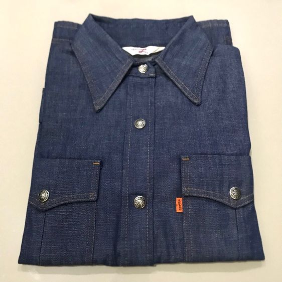 อื่นๆ แขนยาว เสื้อโค้ท Levi's Vtg70’s Levis Cost Dark Denim Shirt ผ้านังไก่ Big E