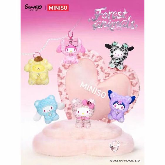 ของแท้ MINISO Sanrio กล่องสุ่มซีรีส์ความสดใส จี้ตุ๊กตาขนสัตว์ ตลับกุญแจคิตตี้ เช็คการ์ดไม่แกะซอง รูปที่ 2