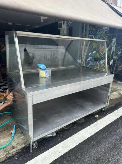 ตู้ขายอาหารสแตนเลส ขนาด 170x90x140 ซม.