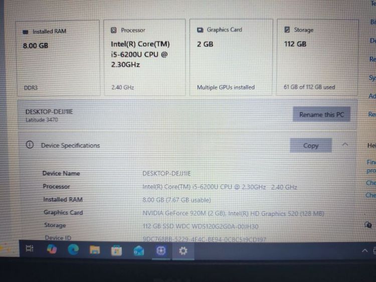Dell Core i5-6300 Gen 6 RAM:8GB/SSD:120GB บอดี้สวย พร้อมใช้ แบตดี การ์ดจอแยก 2 GB รูปที่ 5