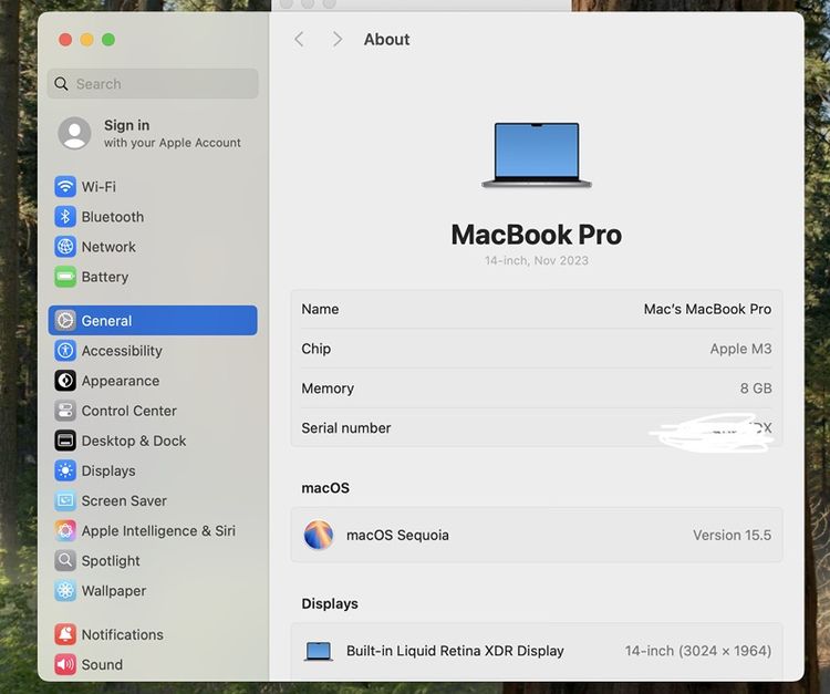MacBook Pro 14 M3 8GB 512GB สภาพสวย apple care ยังเหลือ รูปที่ 3