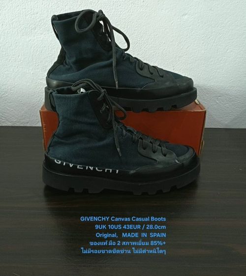 GIVENCHY Canvas Casual Boots, Men's 43EU/27.5-28.0cm Original MADE IN SPAIN ของแท้ มือ 2 สภาพเยี่ยม, รองเท้าบู้ทผ้าใบ GIVENCHY ไม่มีตำหนิใดๆ รูปที่ 12