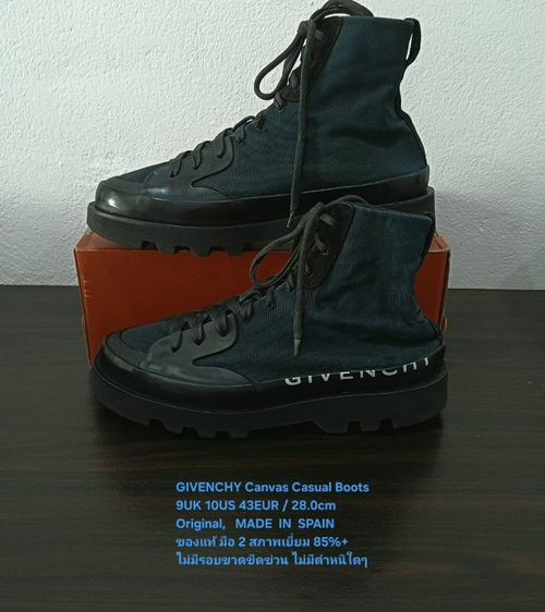 GIVENCHY Canvas Casual Boots, Men's 43EU/27.5-28.0cm Original MADE IN SPAIN ของแท้ มือ 2 สภาพเยี่ยม, รองเท้าบู้ทผ้าใบ GIVENCHY ไม่มีตำหนิใดๆ รูปที่ 13