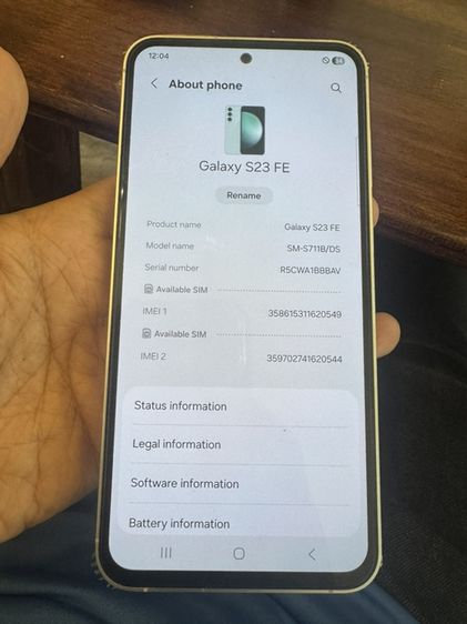ขาย Samsung s23fe ram8 rom56g ไม่มีรอยใช้งานปกติ สภาพ สวย  ตำหนิ ปลดล็อครายเดือนมาแล้ว ห้ามรีเซต้อง นัดรับ กทม ราคา 3900 บาท รูปที่ 8