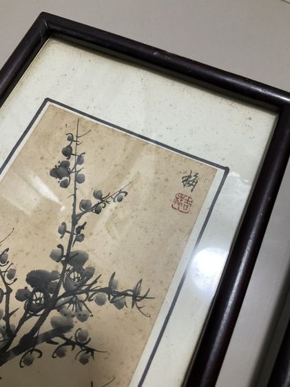ชุดภาพวาดพู่กันจีนโบราณสี่ฤดูมงคลในกรอบกระจก สำหรับตกแต่งบ้านเพื่อเสริมฮวงจุ้ย องค์ประกอบ: เป็นภาพวาดพู่กันจีน "เหมย หลัน จู๋ จวี๋" (梅蘭竹菊) รูปที่ 6