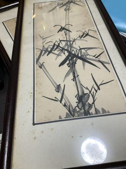 ชุดภาพวาดพู่กันจีนโบราณสี่ฤดูมงคลในกรอบกระจก สำหรับตกแต่งบ้านเพื่อเสริมฮวงจุ้ย องค์ประกอบ: เป็นภาพวาดพู่กันจีน "เหมย หลัน จู๋ จวี๋" (梅蘭竹菊) รูปที่ 8