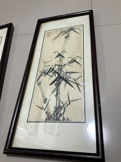 ชุดภาพวาดพู่กันจีนโบราณสี่ฤดูมงคลในกรอบกระจก สำหรับตกแต่งบ้านเพื่อเสริมฮวงจุ้ย องค์ประกอบ: เป็นภาพวาดพู่กันจีน "เหมย หลัน จู๋ จวี๋" (梅蘭竹菊) รูปที่ 4