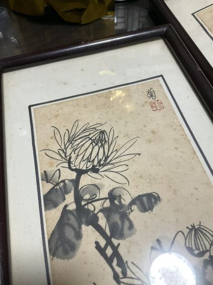 ชุดภาพวาดพู่กันจีนโบราณสี่ฤดูมงคลในกรอบกระจก สำหรับตกแต่งบ้านเพื่อเสริมฮวงจุ้ย องค์ประกอบ: เป็นภาพวาดพู่กันจีน "เหมย หลัน จู๋ จวี๋" (梅蘭竹菊) รูปที่ 7