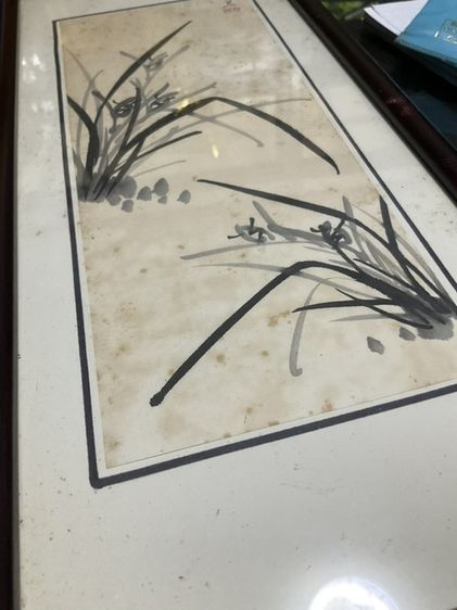 ชุดภาพวาดพู่กันจีนโบราณสี่ฤดูมงคลในกรอบกระจก สำหรับตกแต่งบ้านเพื่อเสริมฮวงจุ้ย องค์ประกอบ: เป็นภาพวาดพู่กันจีน "เหมย หลัน จู๋ จวี๋" (梅蘭竹菊) รูปที่ 10