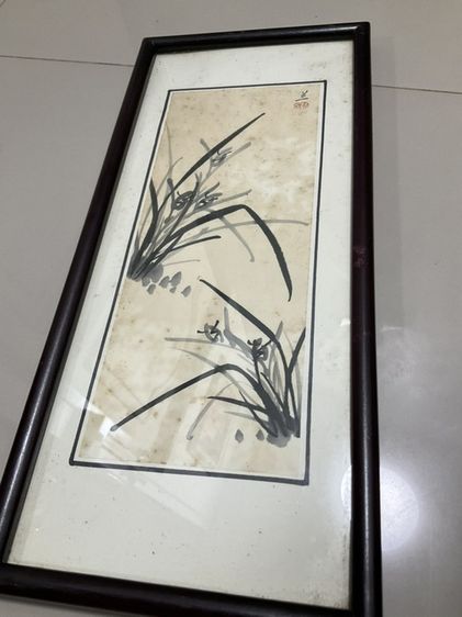 ชุดภาพวาดพู่กันจีนโบราณสี่ฤดูมงคลในกรอบกระจก สำหรับตกแต่งบ้านเพื่อเสริมฮวงจุ้ย องค์ประกอบ: เป็นภาพวาดพู่กันจีน "เหมย หลัน จู๋ จวี๋" (梅蘭竹菊) รูปที่ 3