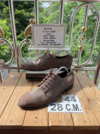 รองเท้าหนังแท้ Prada Sz.10us44eu28cm Made in Italy สีน้ำตาล สภาพสวย ไม่ขาดซ่อม ใส่ทำงานออกงานหล่อ ราคา900รวมส่ง