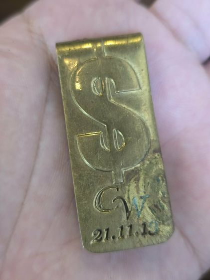 ที่หนีบเงิน (Money Clip) ทำจากทองเหลือง ออกแบบเป็นรูปสัญลักษณ์เงินดอลลาร์ รูปที่ 8