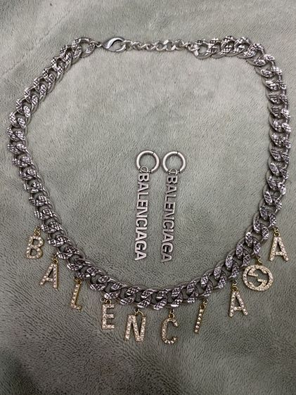 สร้อยคอและจี้ เงิน ชุดเซ็ท สร้อยคอ ต่างหู Gucci x Balenciaga