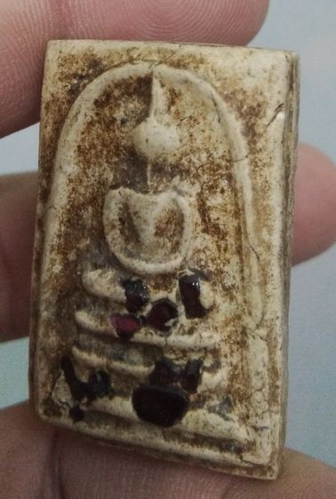75403-พระสมเด็จเนื้อผงเก่าฝังหินสี เก่าสวยๆมากๆ รูปที่ 13