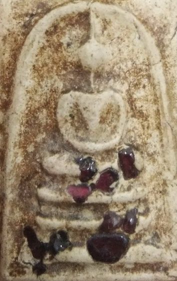 75403-พระสมเด็จเนื้อผงเก่าฝังหินสี เก่าสวยๆมากๆ