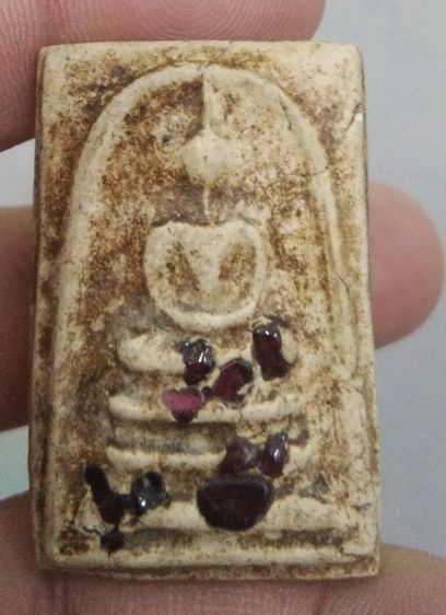 75403-พระสมเด็จเนื้อผงเก่าฝังหินสี เก่าสวยๆมากๆ รูปที่ 15