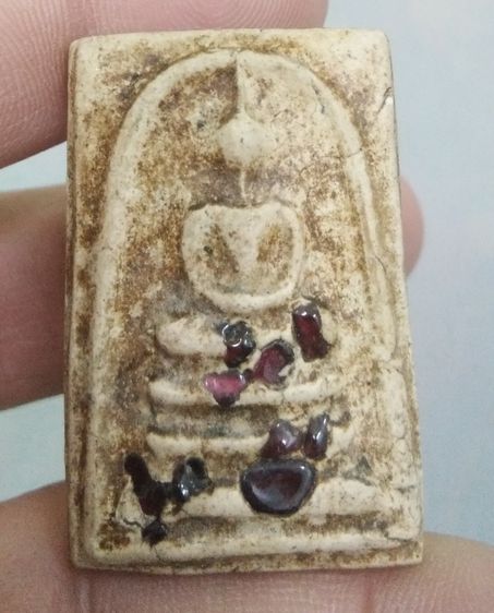 75403-พระสมเด็จเนื้อผงเก่าฝังหินสี เก่าสวยๆมากๆ รูปที่ 10
