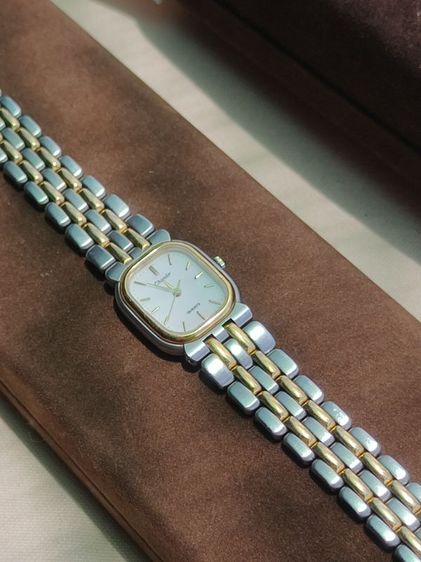⌚🥃Vintage 80s Orient Chandor Quartz Two-Tone Tank Watch 20mm CMZJ J85288-20 CA รูปที่ 6