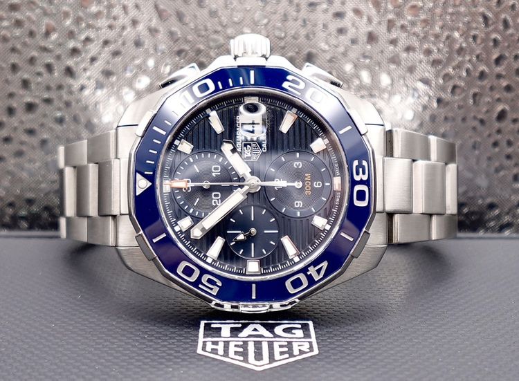 น้ำเงิน Tag Heuer Aquaracer Automatic Chronograph Cal 16 Full Set