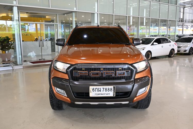 Ford Ranger 2017 2.2 Hi-Rider Wildtrak Pickup ดีเซล ไม่ติดแก๊ส เกียร์อัตโนมัติ ส้ม รูปที่ 3