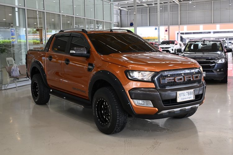 Ford Ranger 2017 2.2 Hi-Rider Wildtrak Pickup ดีเซล ไม่ติดแก๊ส เกียร์อัตโนมัติ ส้ม รูปที่ 2
