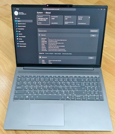 Lenovo IdeaPad Slim 5 16" OLED Ryzen AI  สภาพเหมือนใหม่ ประกันยาว 2028 รูปที่ 2